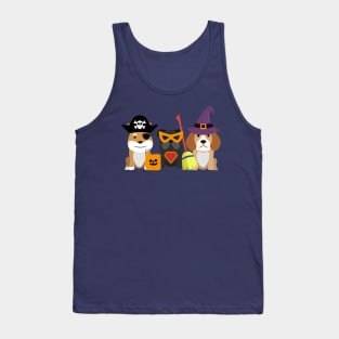 Three cute dogs Halloween design Tank Top